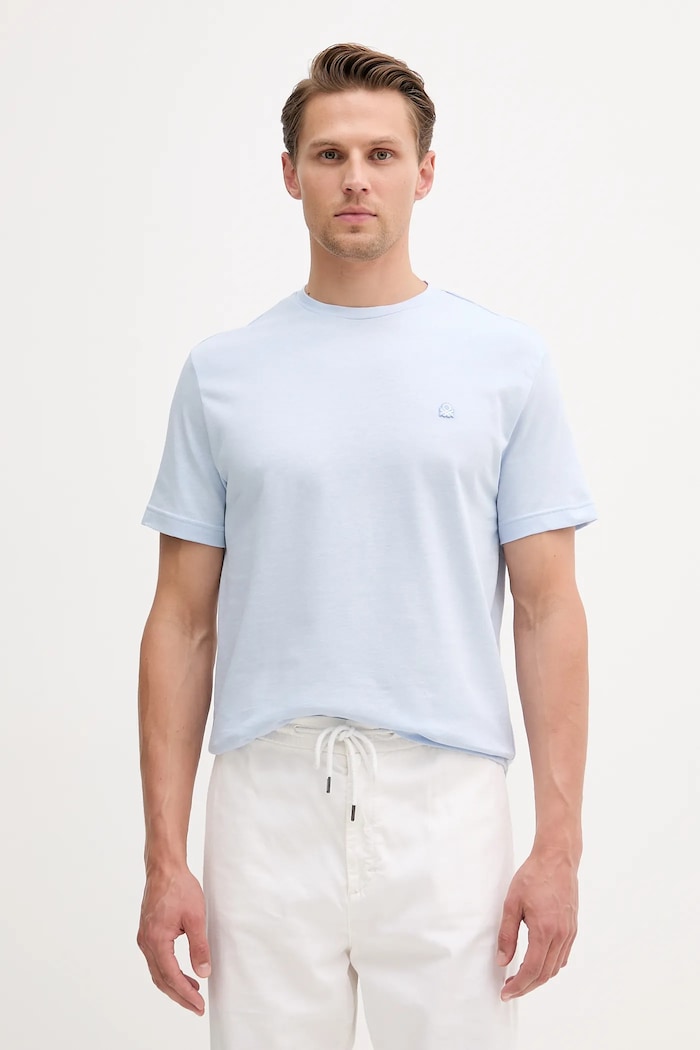 United Colors of Benetton t-shirt bawełniany bawełna niebieski 3M4WU1088