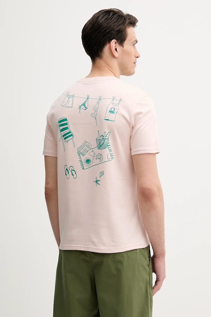 Odjeća Pamučna majica United Colors of Benetton 3BL0U10AF bež