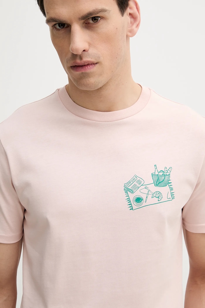 Pamučna majica United Colors of Benetton bež 3BL0U10AF