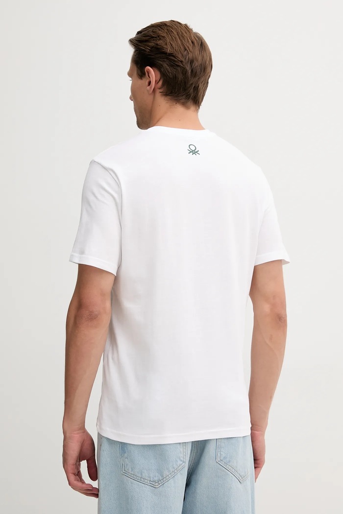 United Colors of Benetton t-shirt bawełniany 3BL0U10AG biały SS25