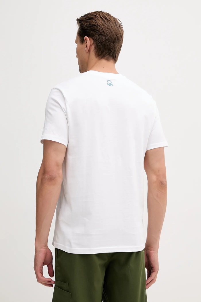 Odzież United Colors of Benetton t-shirt bawełniany 3BL0U10AG biały