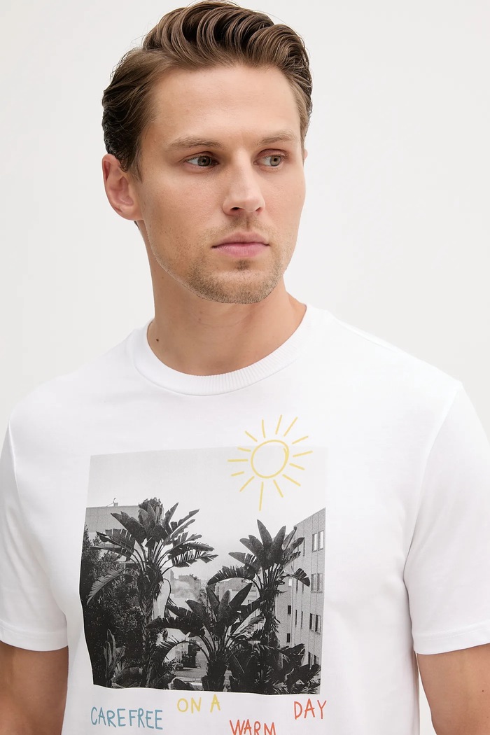 United Colors of Benetton t-shirt bawełniany biały 3BL0U10AG