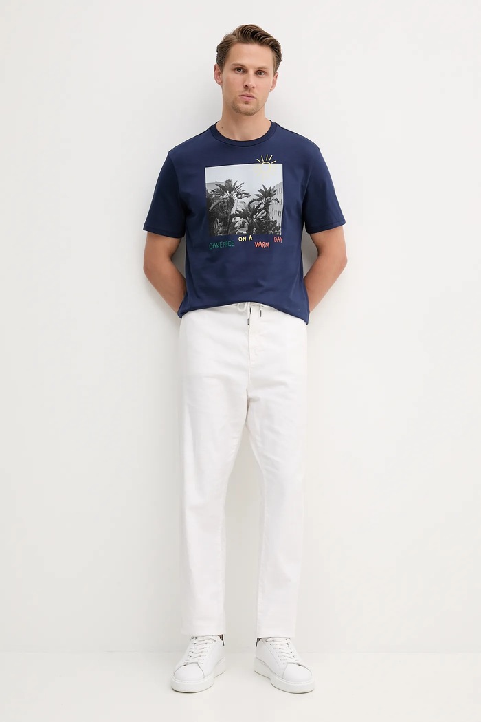 Bavlnené tričko United Colors of Benetton 3BL0U10AG tmavomodrá SS25