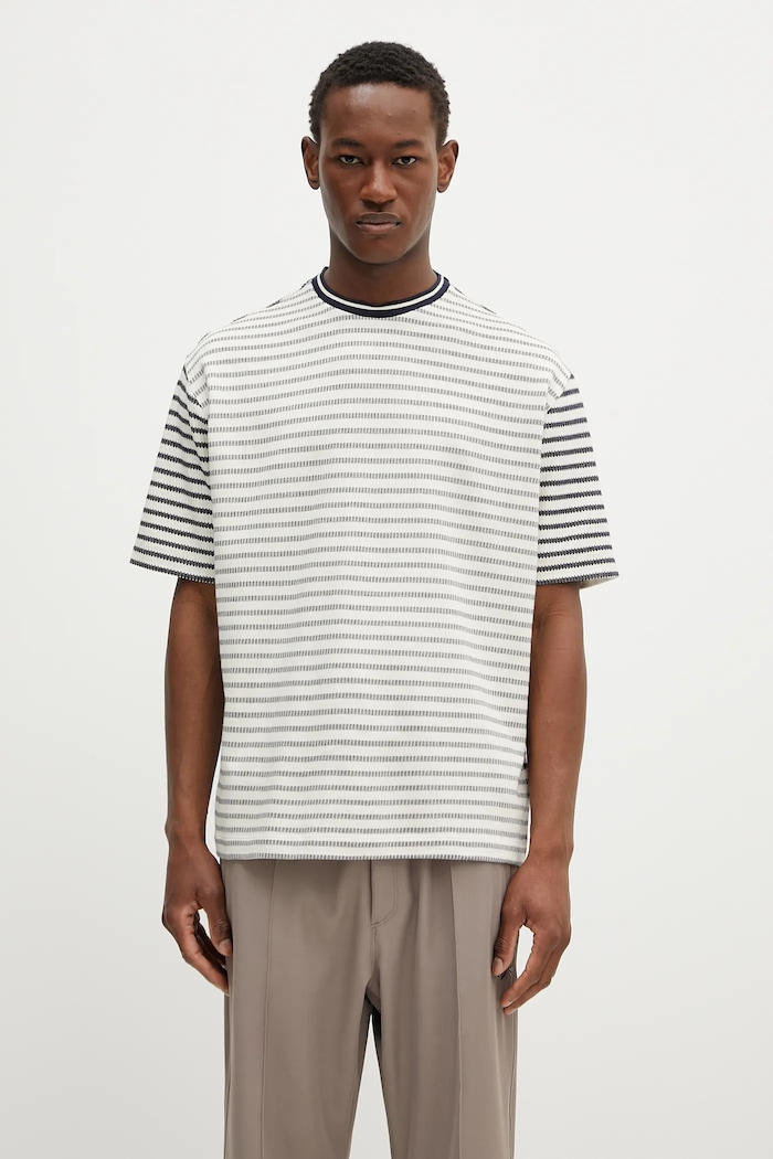 Paul Smith t-shirt bawełniany wzorzyste granatowy M1R.110Y.P02657