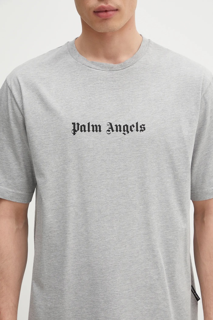 Palm Angels tricou din bumbac Classic Logo Slim gri PMAA089C99JER0030810