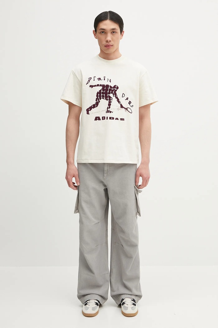 Хлопковая футболка adidas Originals x Brain Dead Dead JX9393 бежевый