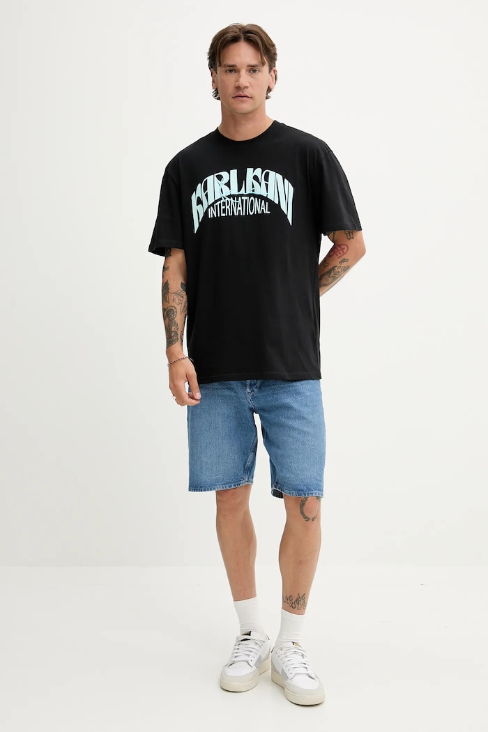 Pamučna majica Karl Kani PD00005358 crna SS25