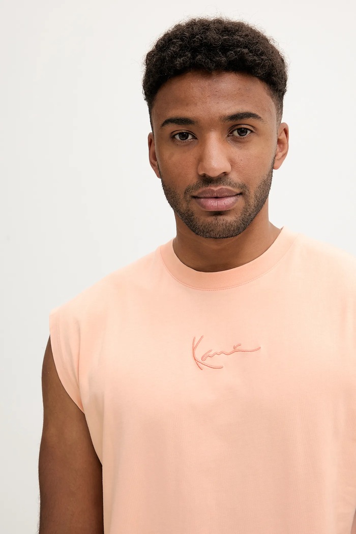 Karl Kani tricou din bumbac portocaliu PD00005365