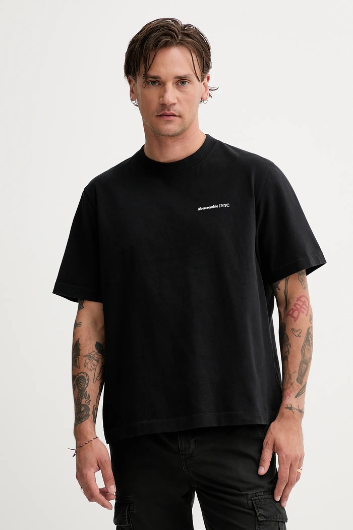 Abercrombie & Fitch T-shirt bawełniany czarny KI123.5060.113