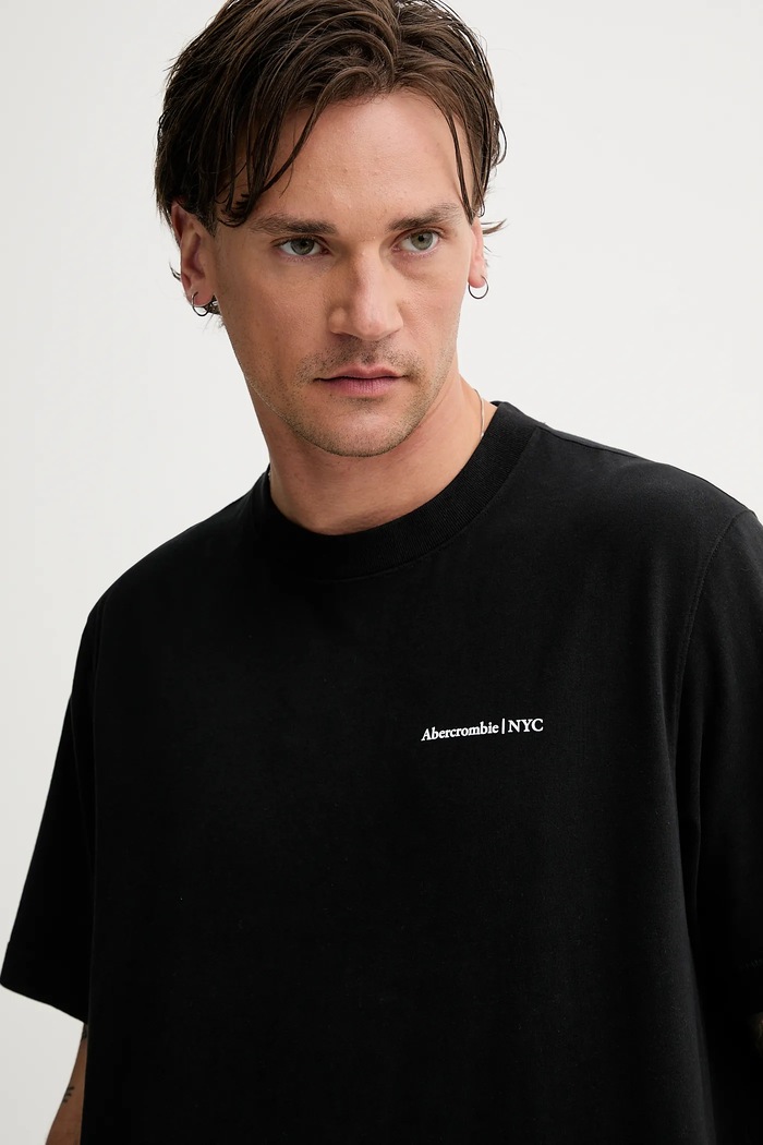 T-shirt bawełniany Abercrombie & Fitch KI123.5060.113 czarny