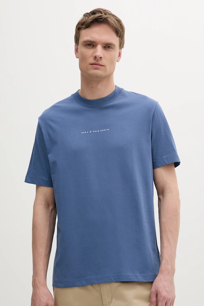 Marc O'Polo t-shirt bawełniany nadruk niebieski 5000006809