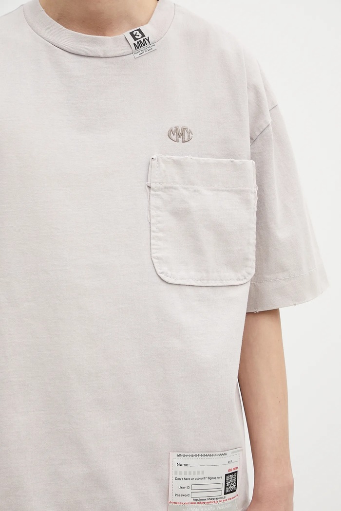 Хлопковая футболка Maison MIHARA YASUHIRO Amateur Sewn Tee розовый A14TS601