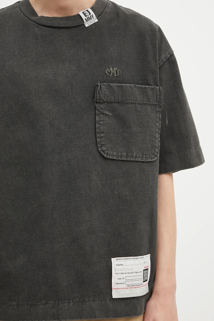 Maison MIHARA YASUHIRO t-shirt in cotone Amateur Sewn Tee nero A14TS601