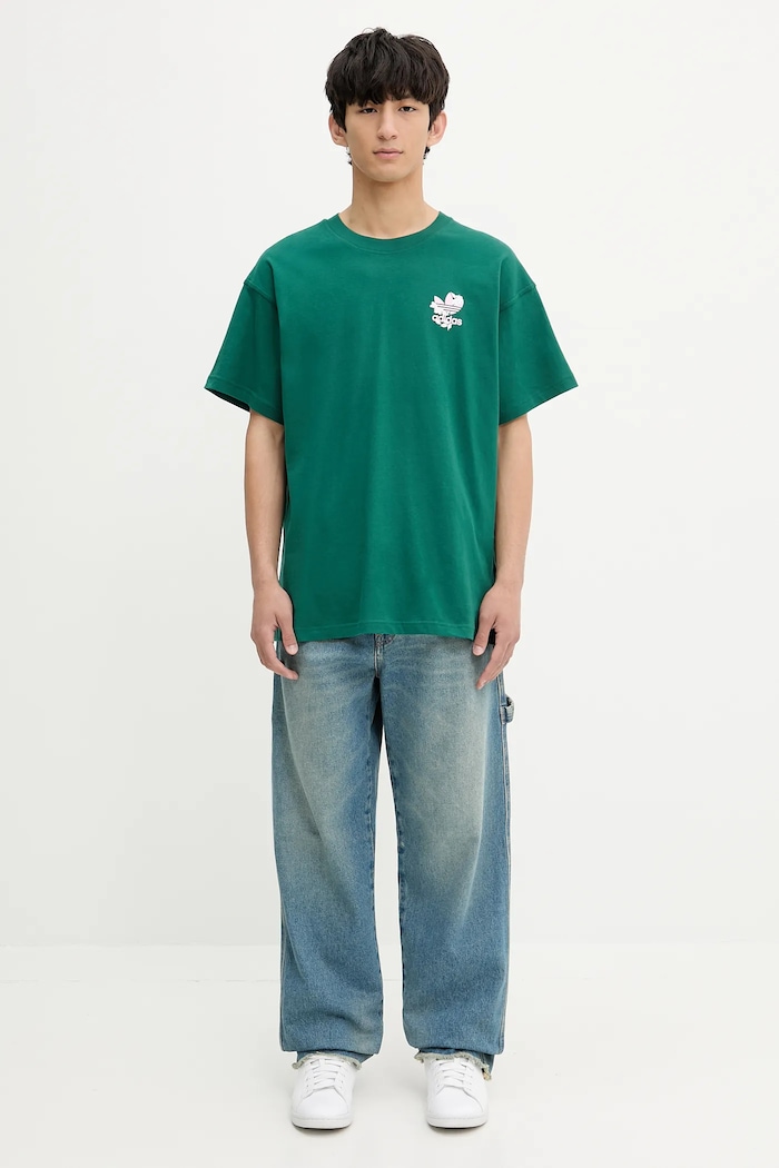adidas Originals t-shirt bawełniany Florals Logo KE6588 zielony