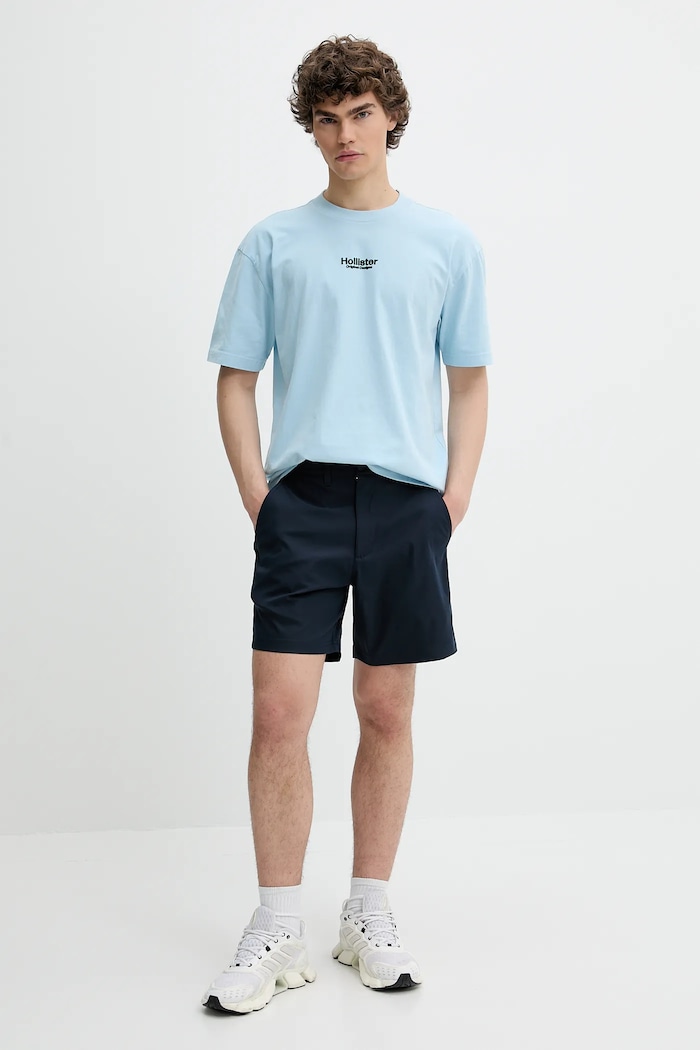 Bavlnené tričko Hollister Co. KI323.5007.210 modrá SS25