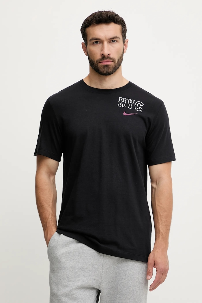 Bombažna kratka majica Nike New York Mets Potisk črna N199.00A.NME.SAZ