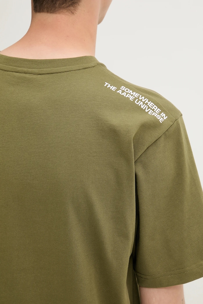 Бавовняна футболка AAPE Spades Now зелений AAPTEM1599XXO