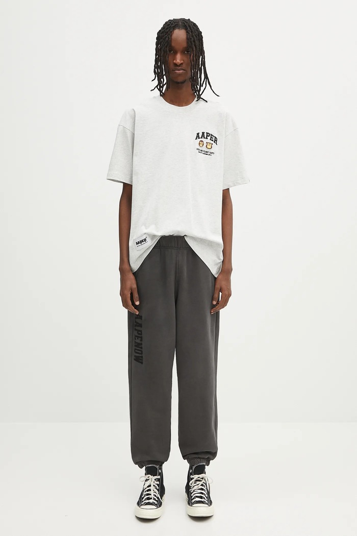 AAPE cotton t-shirt Basic Aaper AAPTEM1611XAO gray
