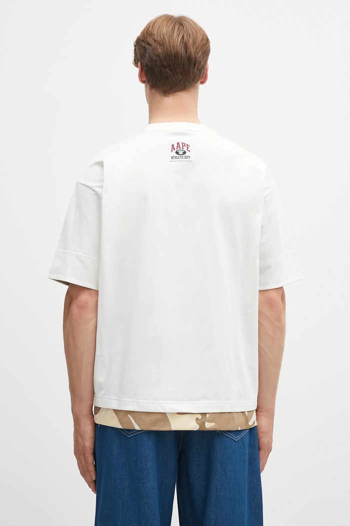 Одежда Хлопковая футболка AAPE Fancy Main AAPTEM1652XXO бежевый