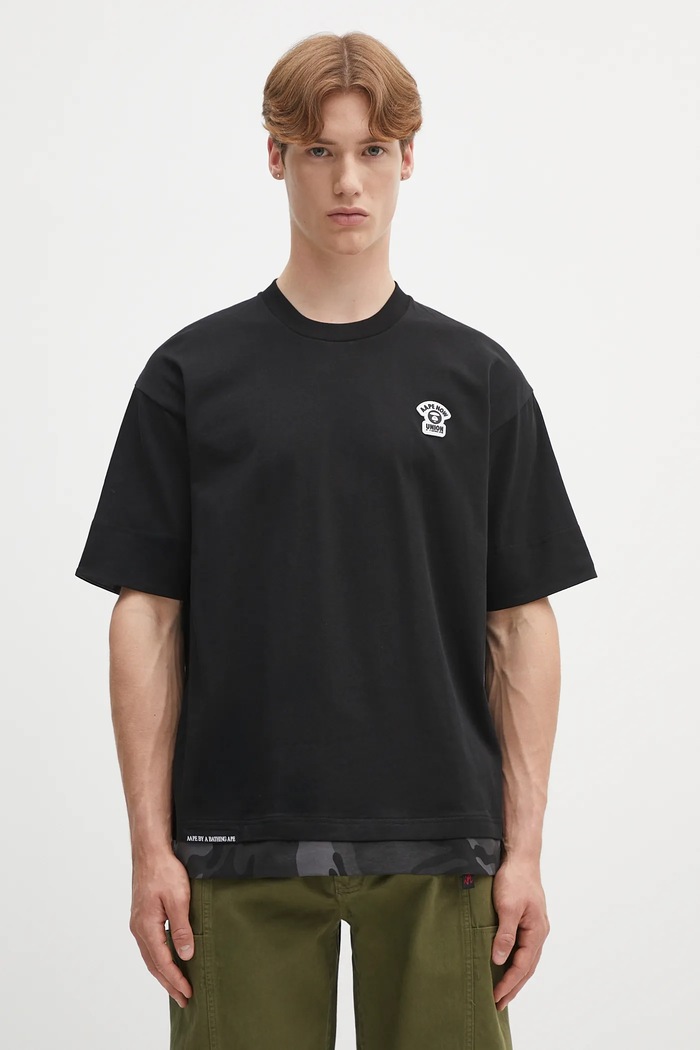 Хлопковая футболка AAPE Fancy Main хлопок чёрный AAPTEM1652XXO