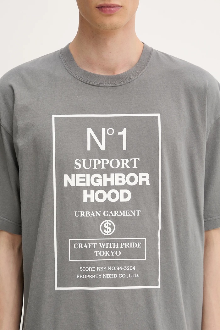 NEIGHBORHOOD t-shirt in cotone Nh . Tee Ss-15 grigio 251PCNH.ST15