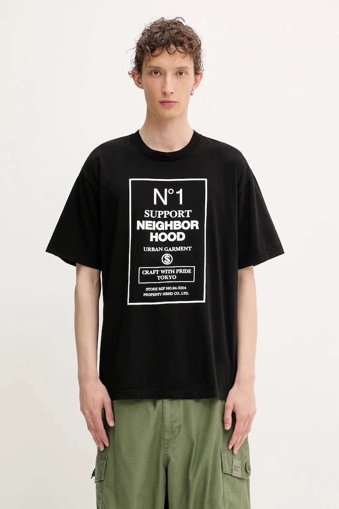 NEIGHBORHOOD cotton t-shirt Nh . Tee Ss-15 cotton black 251PCNH.ST15
