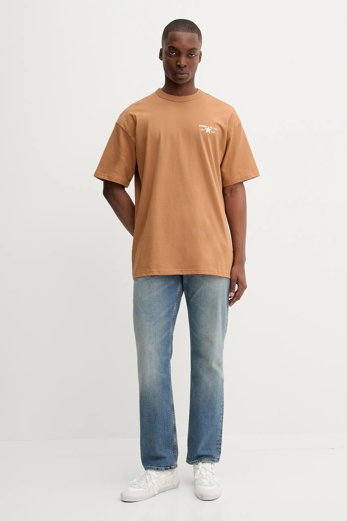 Памучна тениска Converse 10027997.A04 оранжев SS25
