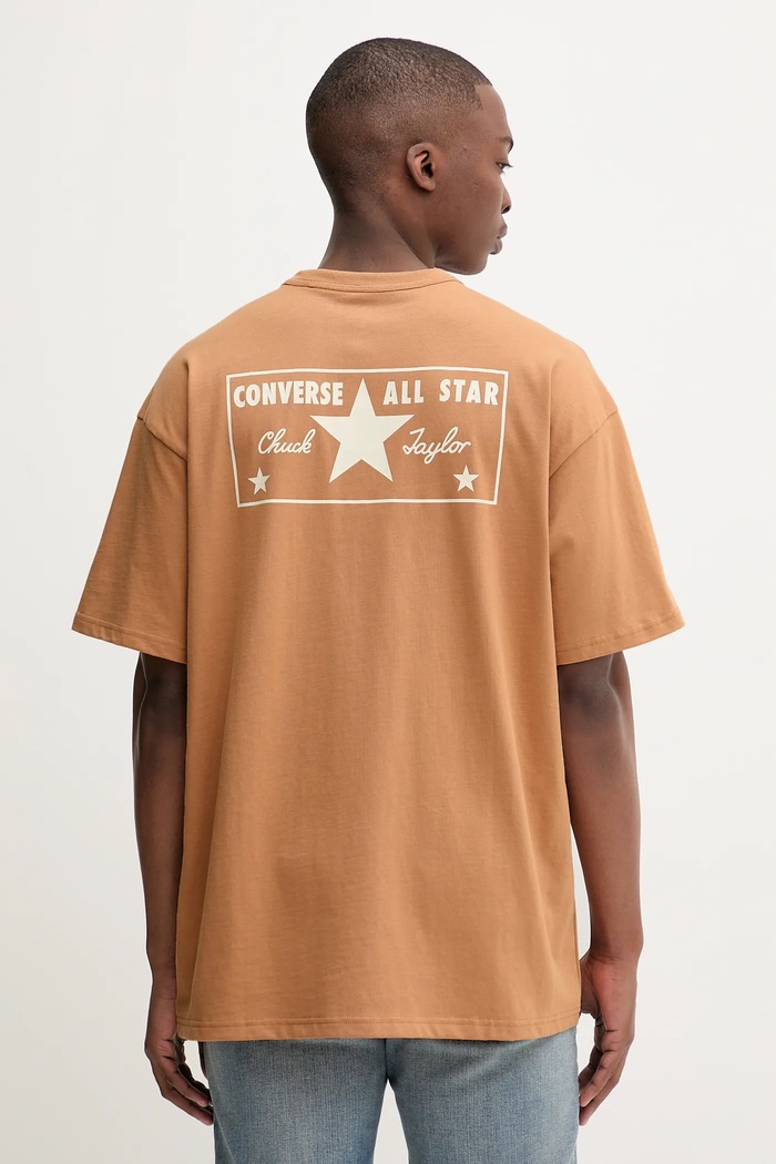 Дрехи Памучна тениска Converse 10027997.A04 оранжев