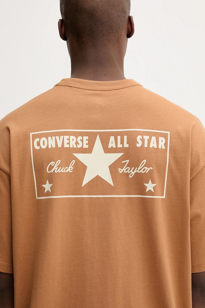 Памучна тениска Converse 10027997.A04 оранжев