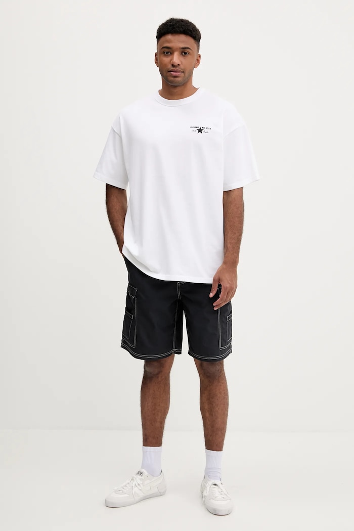 Converse Bavlněné tričko Converse 10027997.A06 bílá SS25