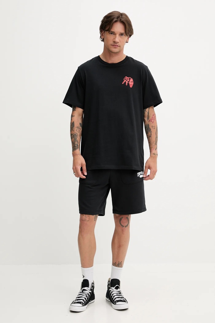 Bavlněné tričko Converse 10027726.A01 černá SS25