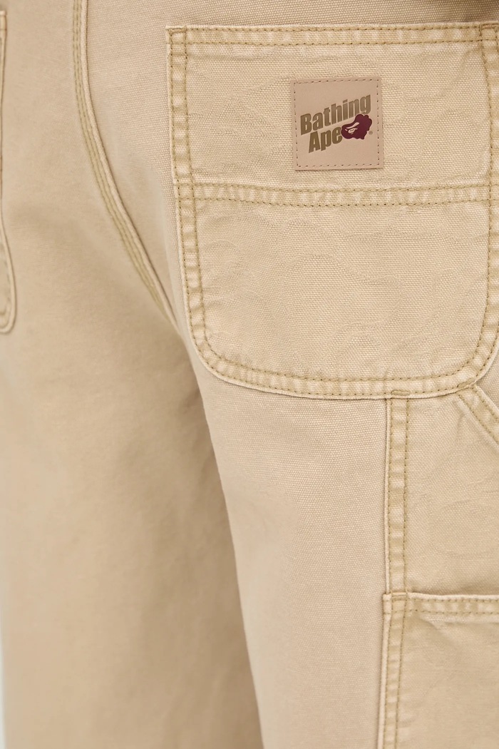 Памучен панталон A Bathing Ape бежов 1L30152305