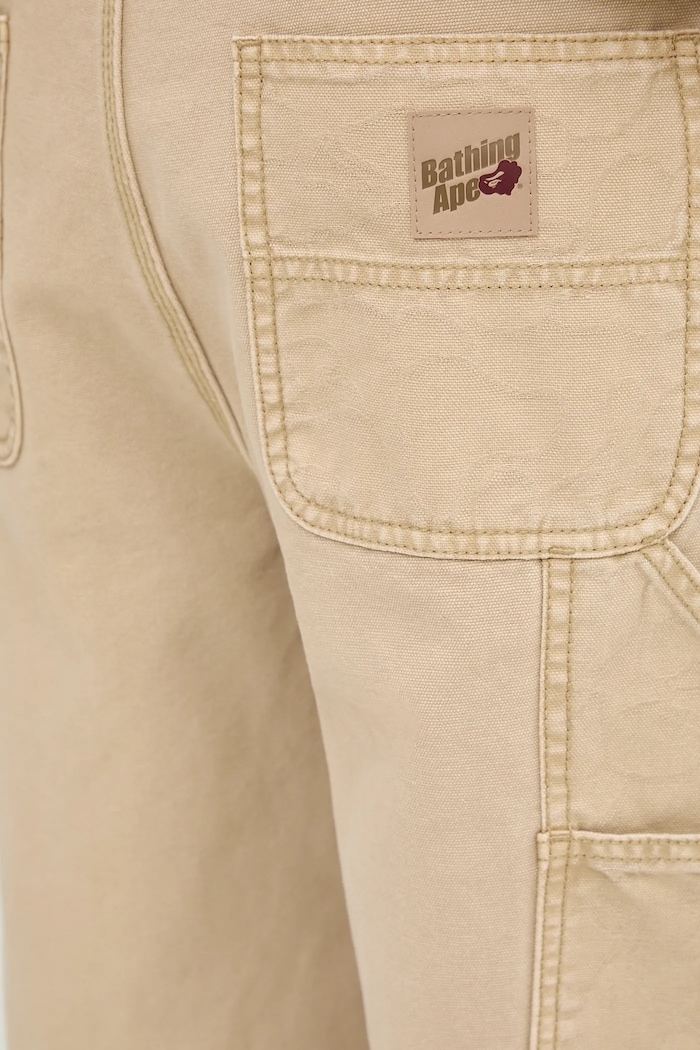 Памучен панталон A Bathing Ape бежов 1L30152305