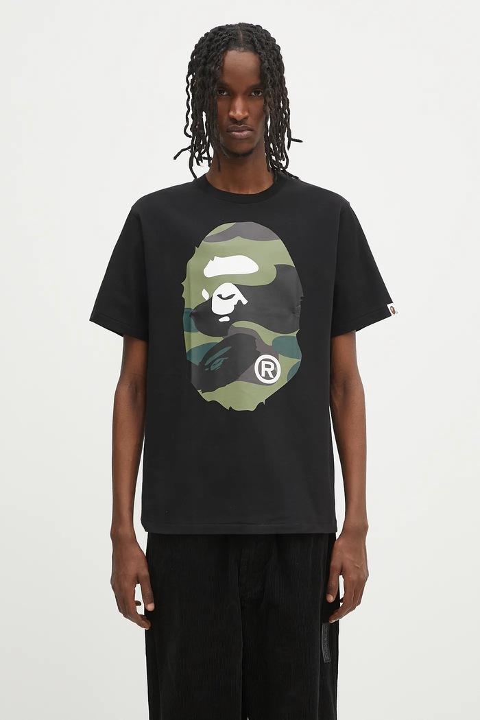 A Bathing Ape cotton t-shirt Giant 1St Camo Big Ape Head all-over print black 1L30110015