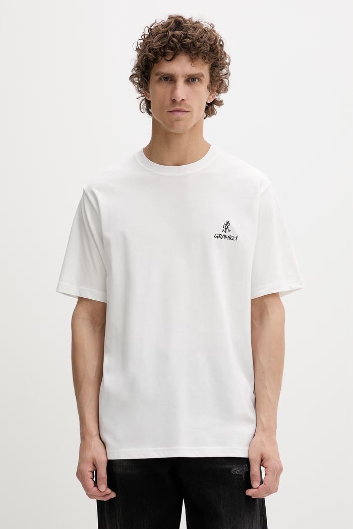 Gramicci тениска мъжка от памук One Point Logo Tee стандартна бежов G4SU.T096
