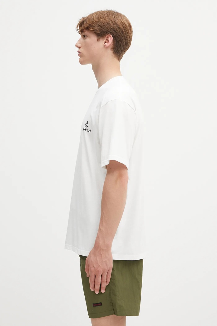 Gramicci One Point Logo Tee T-shirt męski z bawełną G4SU.T096 beżowy AW25