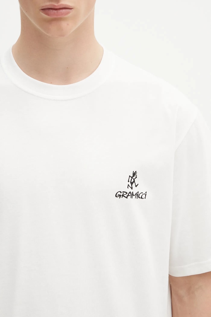 Gramicci One Point Logo Tee T-shirt męski z bawełną beżowy G4SU.T096