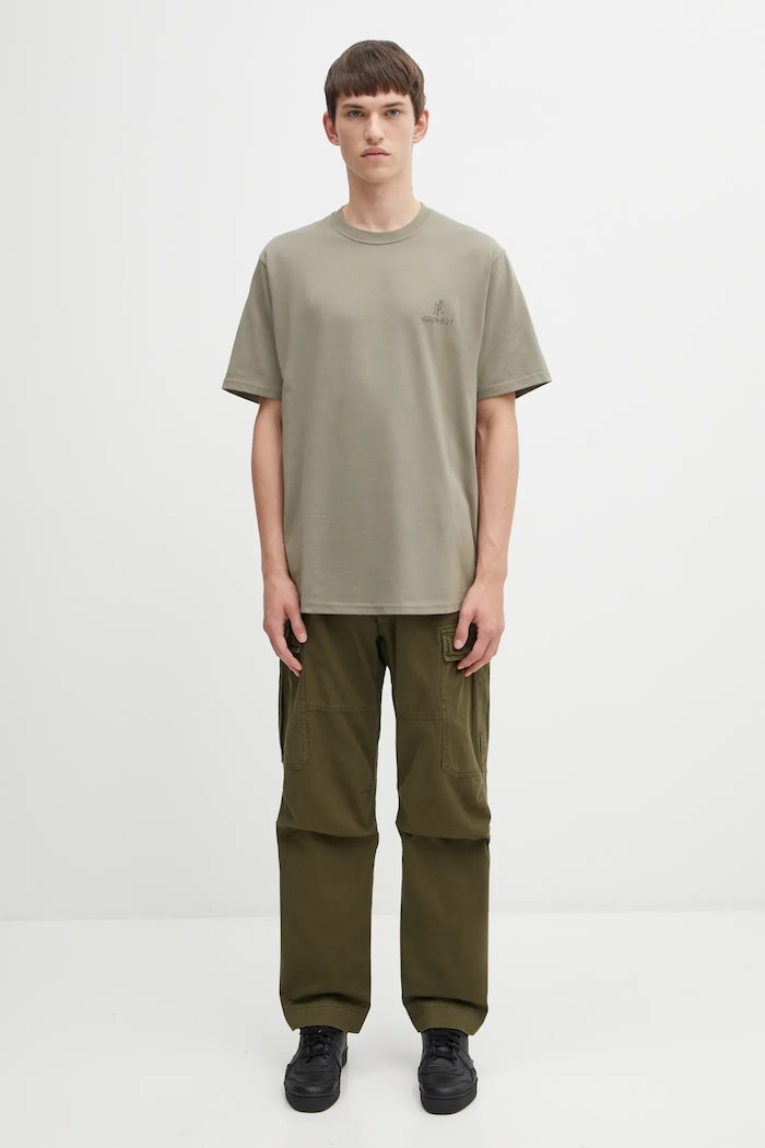Gramicci t-shirt da uomo in cotone One Point Logo Tee G4SU.T096 verde