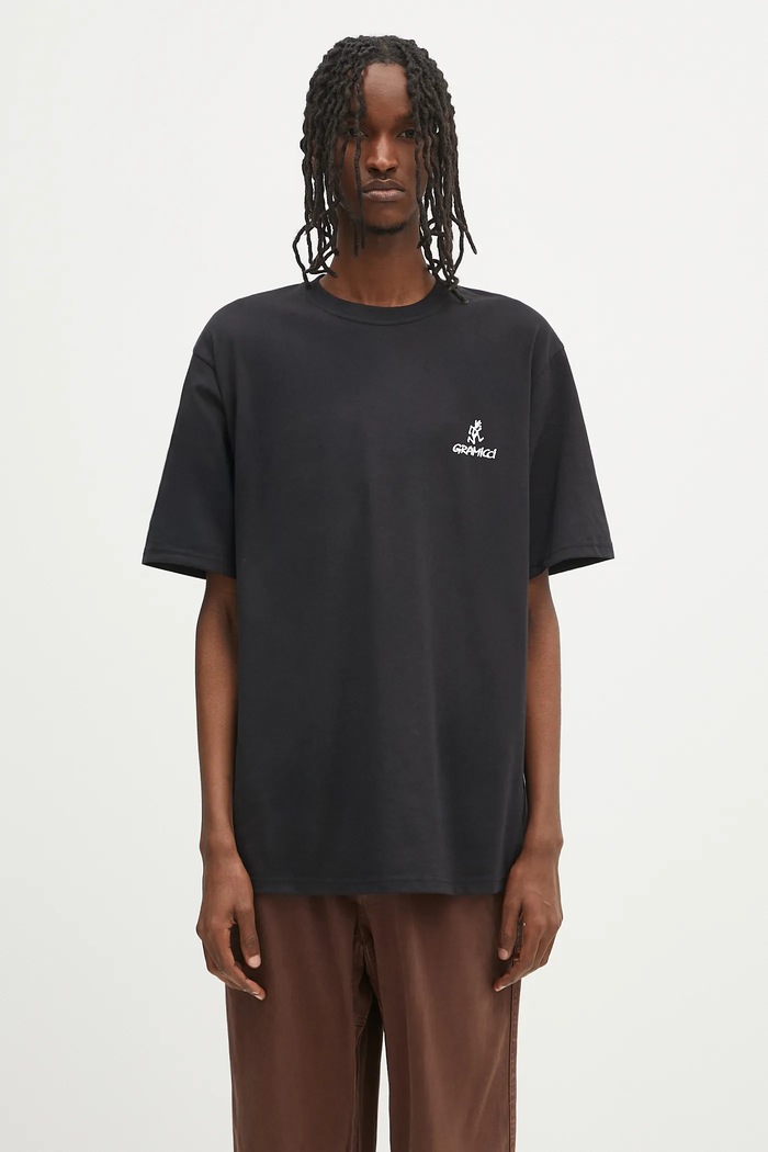 Gramicci One Point Logo Tee T-shirt z bawełną męski pozostałe czarny G4SU.T096
