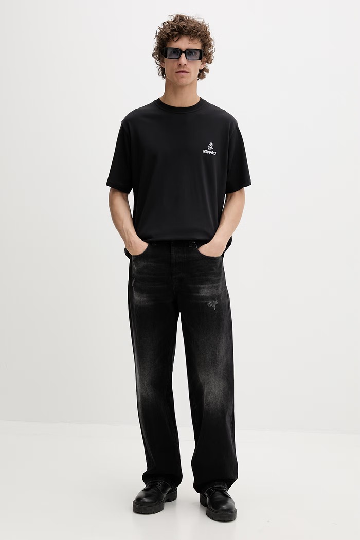 Gramicci tricou bărbătesc din bumbac One Point Logo Tee G4SU.T096 negru AW25