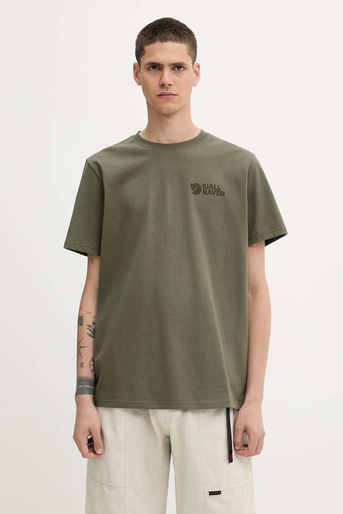 Fjallraven tricou din bumbac Fjällräven Heavy Classic T-shirt print verde F12600232