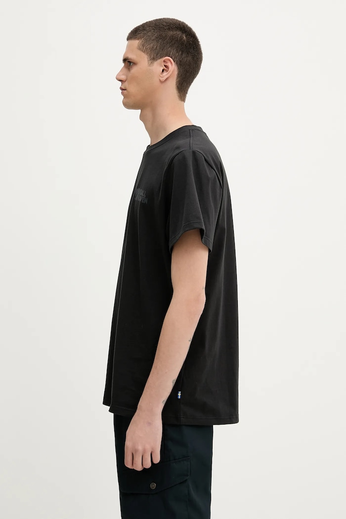 Хлопковая футболка Fjallraven Fjällräven Heavy Classic T-shirt F12600232 чёрный SS25