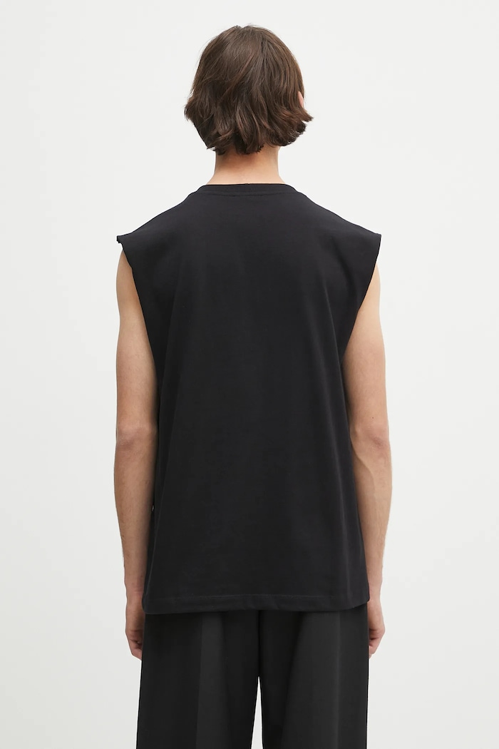 Îmbrăcăminte Helmut Lang tricou din bumbac EMBOSSED.TANK.ROUNDE P01HM502 negru