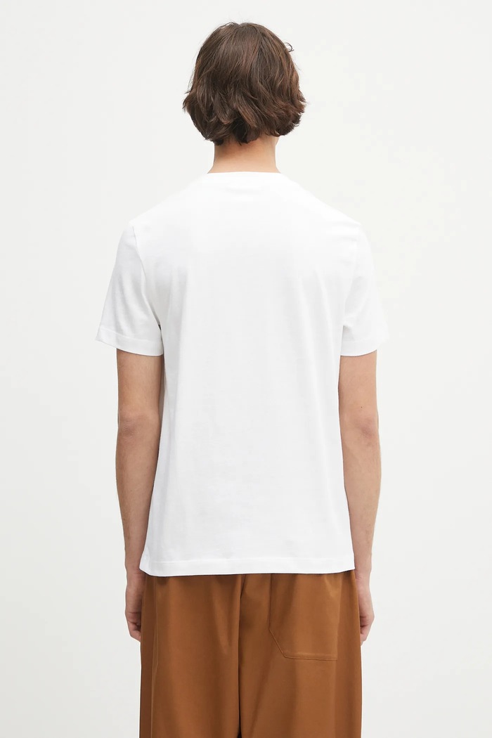 Ruházat Helmut Lang pamut póló EMBOSSED.TEE.ROUNDED P01HM508 fehér