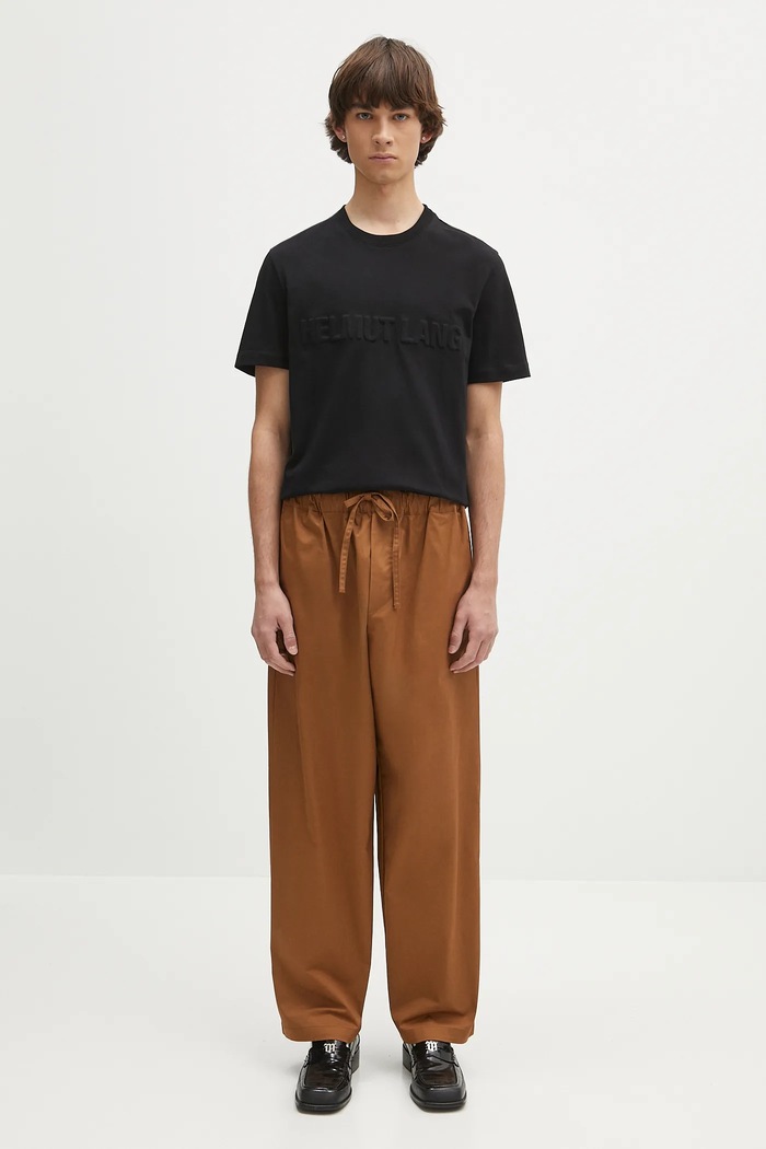 Βαμβακερό μπλουζάκι Helmut Lang EMBOSSED.TEE.ROUNDED P01HM508 μαύρο