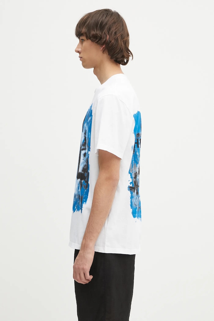 Helmut Lang pamut póló SCRIBBLE.T2.MAL.LT. P02HM509 fehér SS25