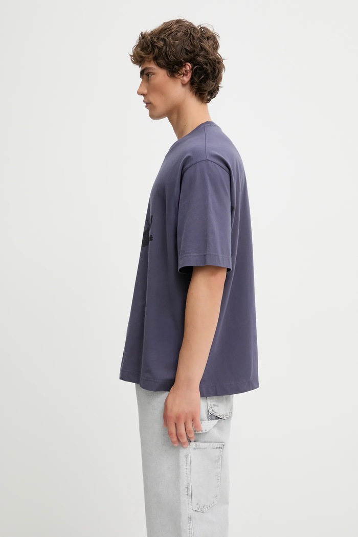 Maison Kitsuné t-shirt in cotone Chillax Print Oversize OM00108KJ0008 violetto SS25