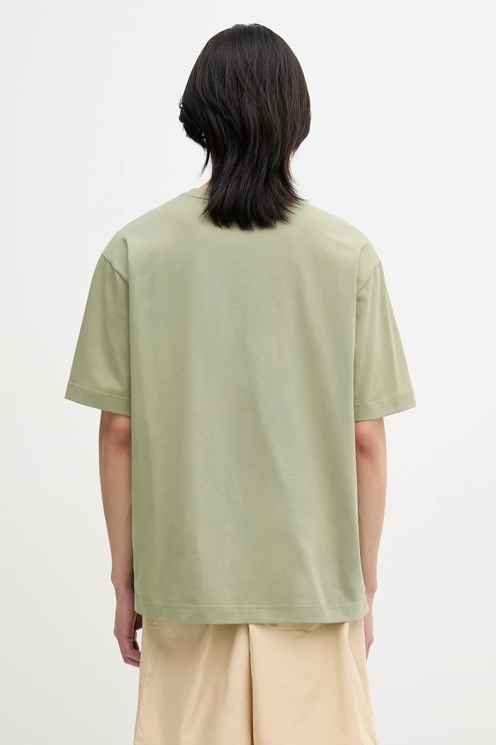 Îmbrăcăminte Maison Kitsuné tricou din bumbac Embossed Profile Fox Oversize OM00116KJ7016 verde