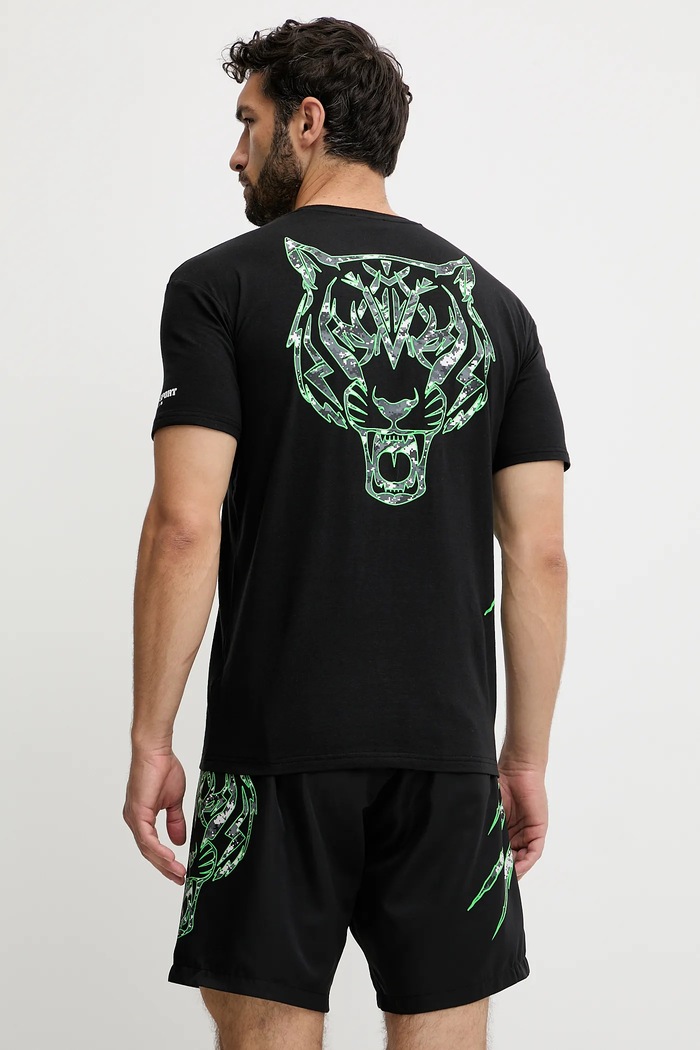 PLEIN SPORT t-shirt z elastanem czarny PS25MTS05