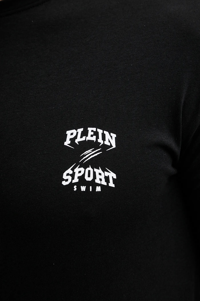 Βαμβακερό μπλουζάκι PLEIN SPORT Plein Sport μαύρο PS25MTS08